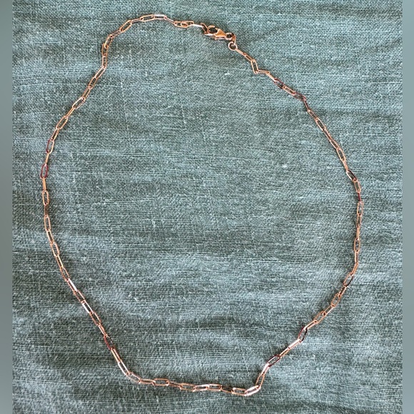 Jewelry - 14k Rose Gold Paperclip Link Choker Necklace